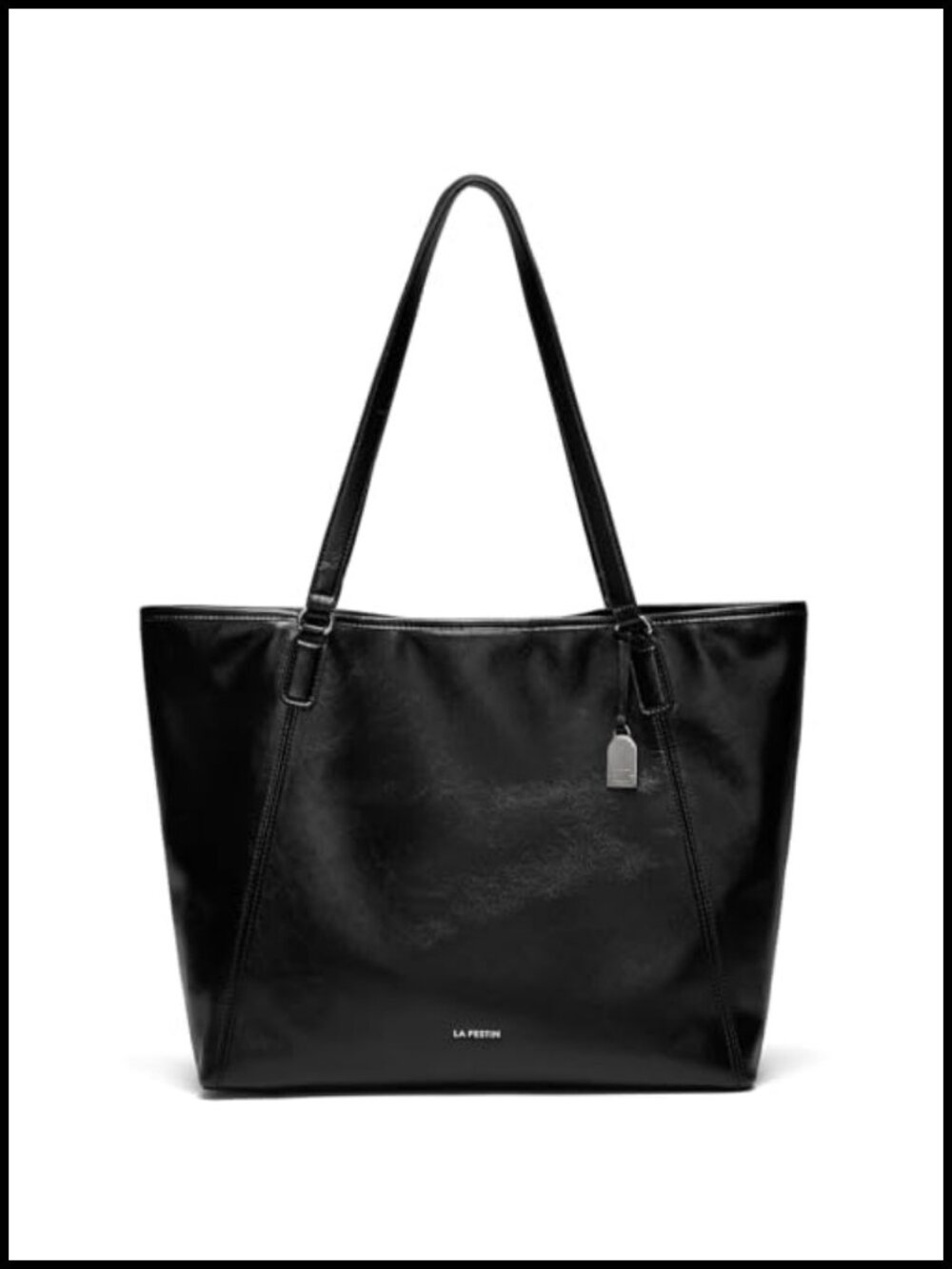 Water-Resistant Leather Bucket Bag Adjustable Strap Crossbody Handbag